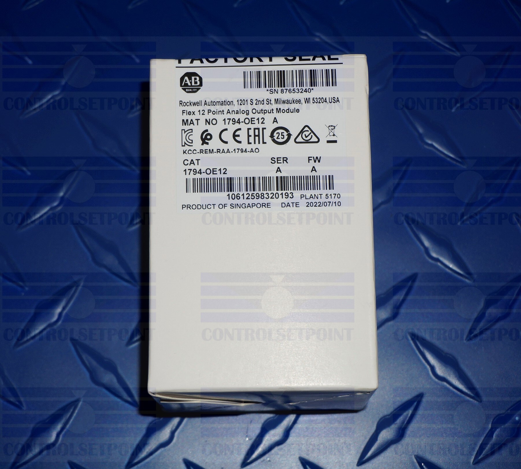 ALLEN BRADLEY 1794-OE12 SER B FLEX 8 POINT ANALOG INPUT MODULE 1794OE12