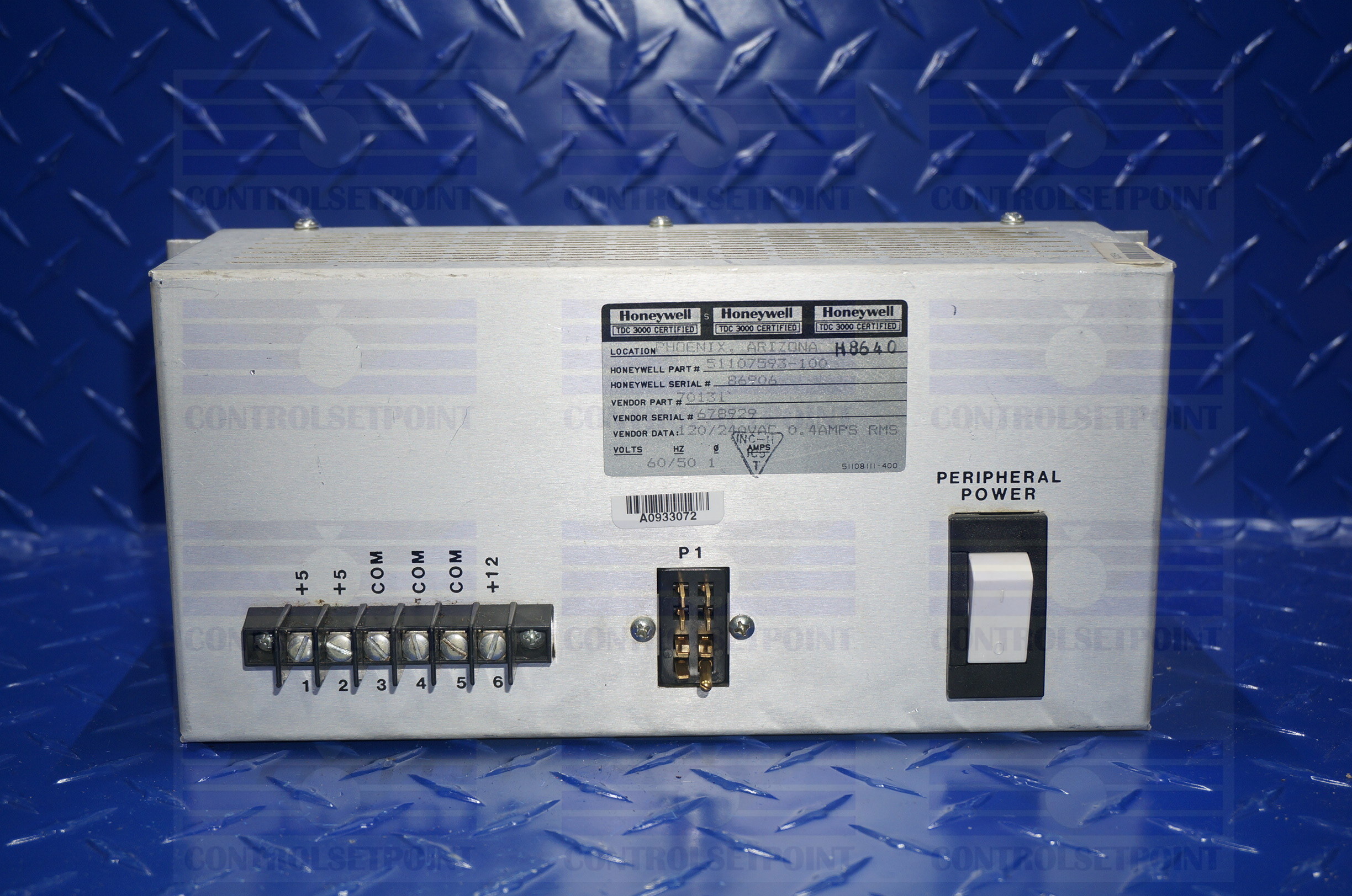HONEYWELL TDC3000 51107593-100 POWER SUPPLY 51107593100