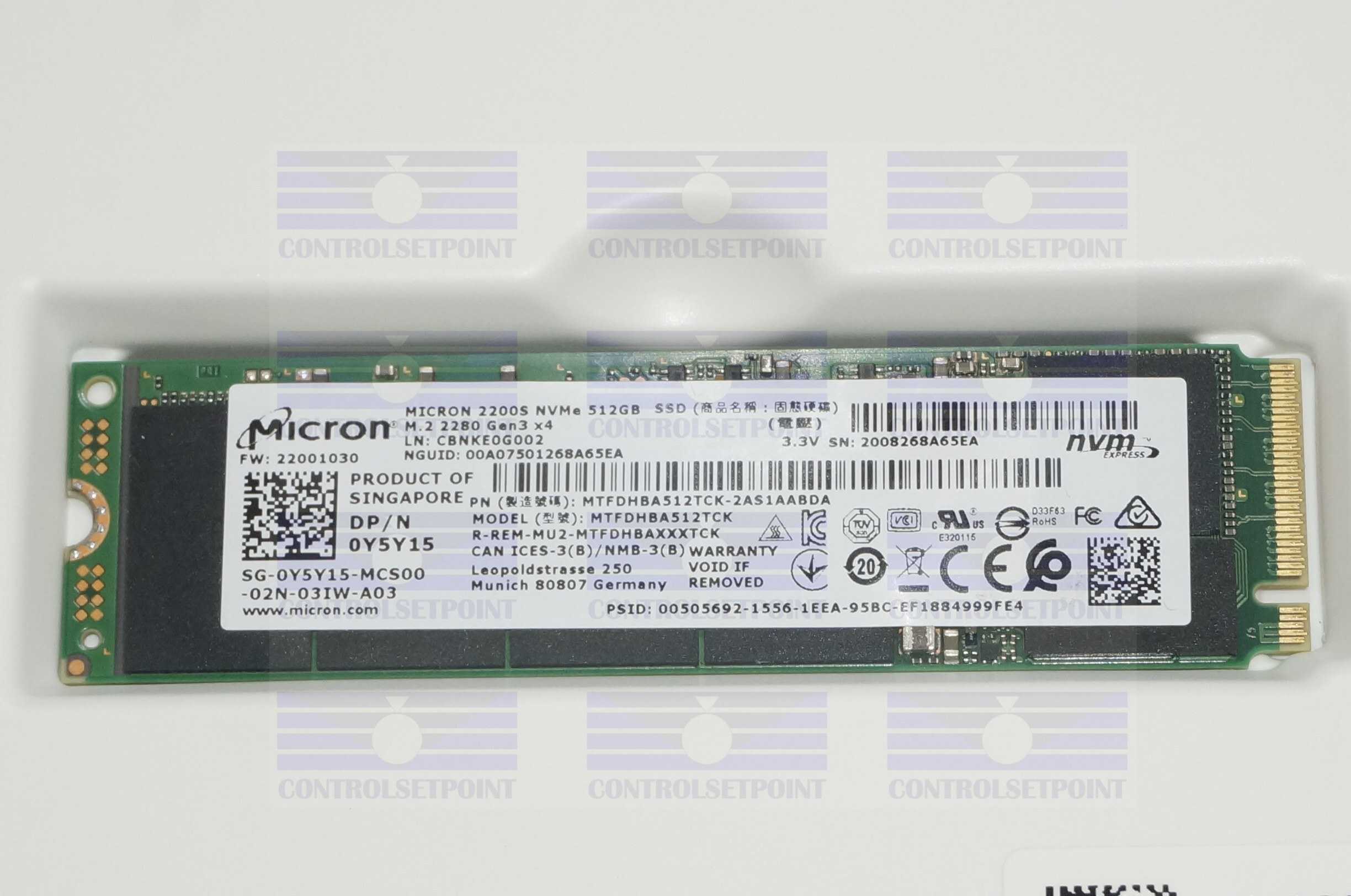 MICRON 2200S MTFDHBA512TCK 512GB M.2 NVME SSD SOLID STATE DRIVE