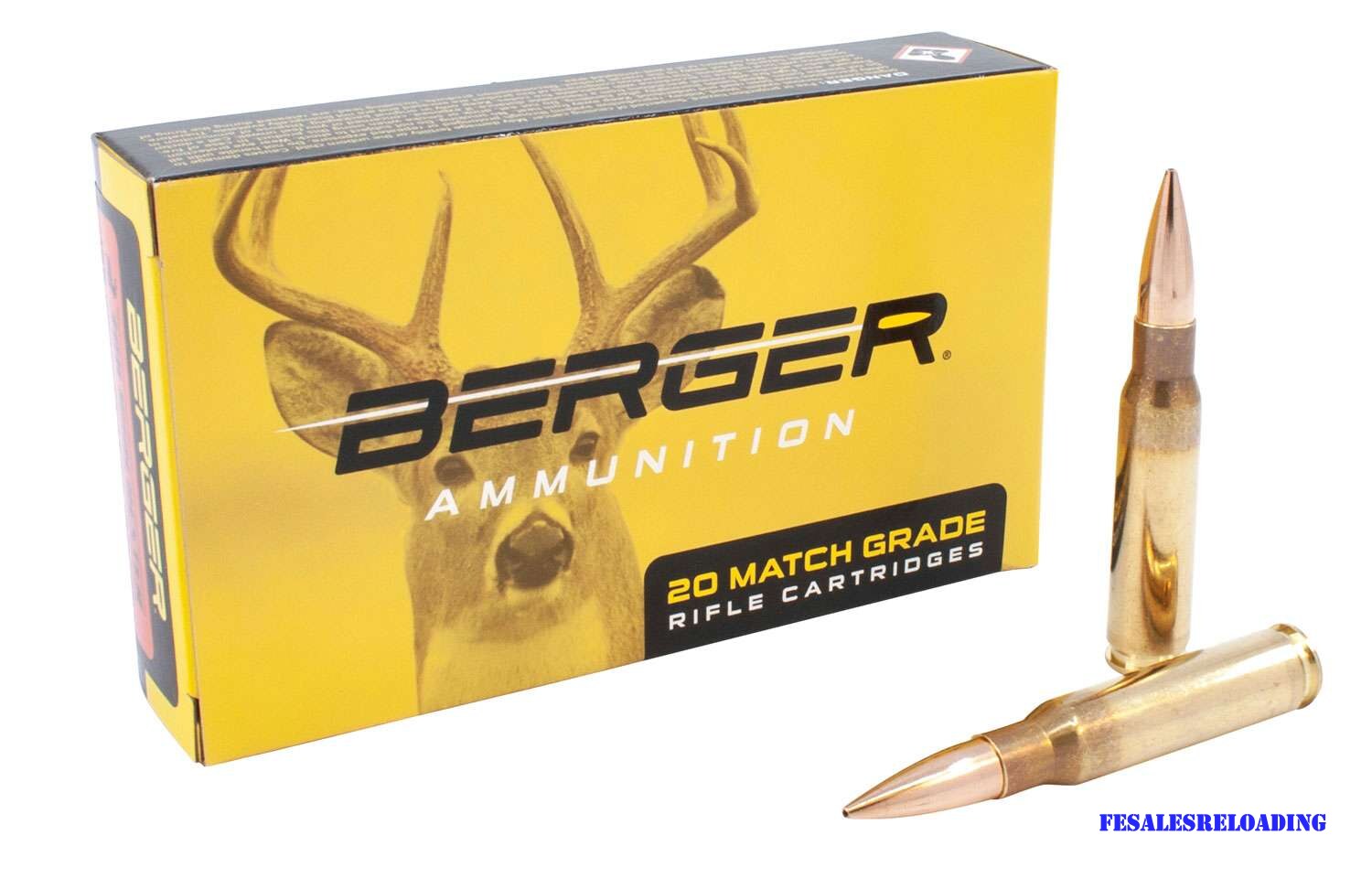 Berger 60040 Match Ammo 308 Winchester 168 Gr Classic Hunter Box Of 20
