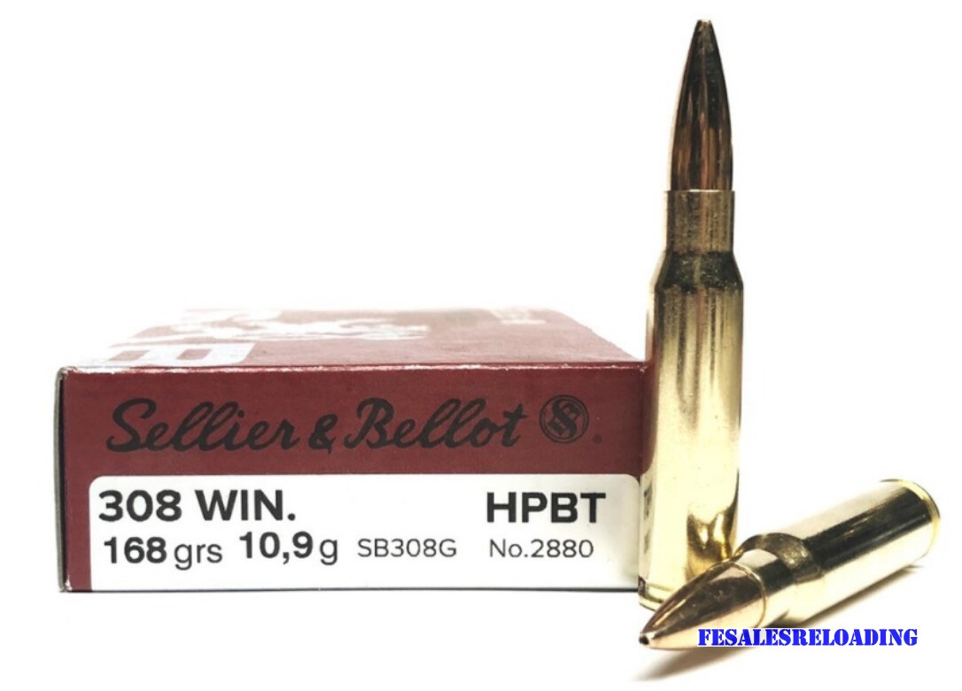 Sellier & Bellot Sb308G Ammo 308 Winchester 168 Gr Precision HPBT Box Of 20