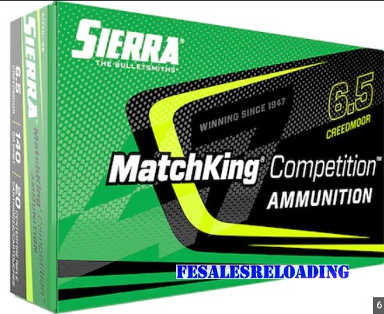 Sierra A1740-05 Matchking Competition Ammo 6.5 Creedmoor 140Gr HPBT Box 20
