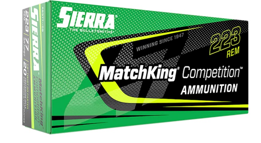 Sierra A9377-09 Matchking Competition Ammo 223 Remington 77 Gr HPBT Box 20