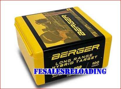 Berger 24485 Hybrid Target Bullets 243 Cal, 6mm Dia 109 Gr HPBT 100 Ct