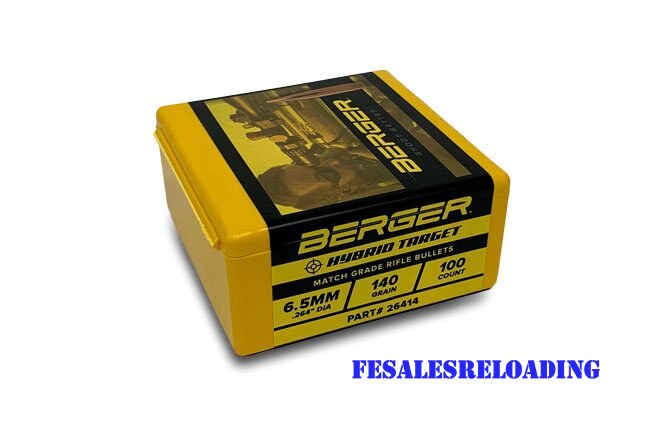 Berger 26414 Bullets 264 6.5mm Cal .264 Dia 140 Gr Hybrid HPBT 100 Ct