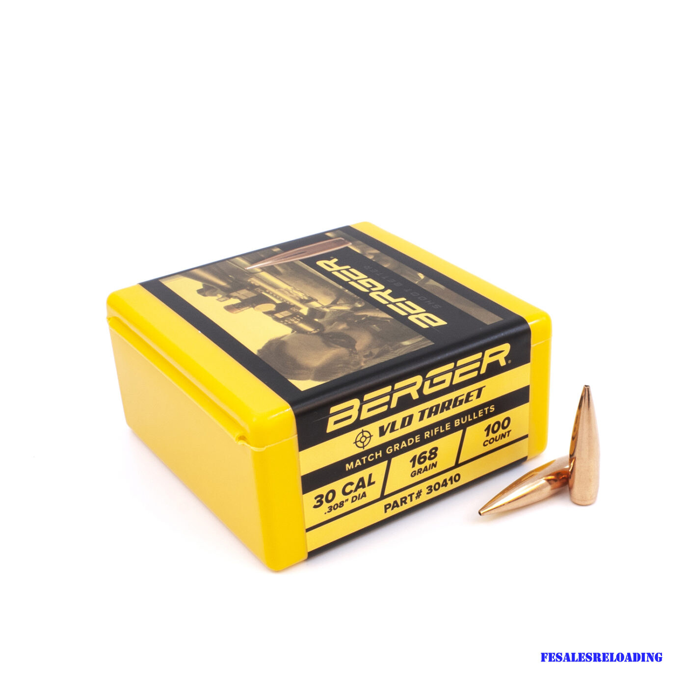 Berger 30410 Bullets 30 Cal .308 Dia 168 Gr Target HPBT Vld 100 Ct