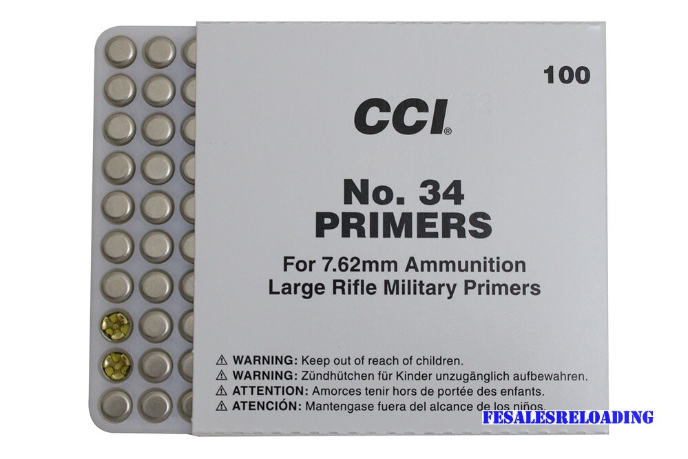 CCI 34 Large Rifle Military Grade Primers Mag Mix Tray Of 100 Similar 250
