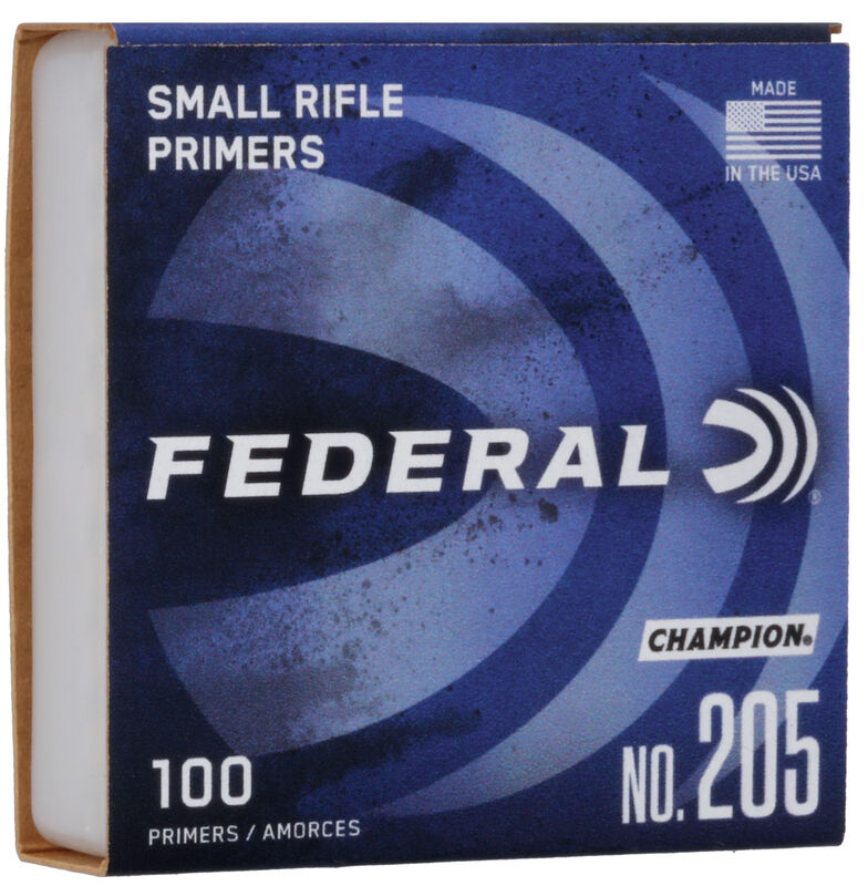 Federal 205 Small Rifle Primers Box Of 100 (1 Tray Of 100)