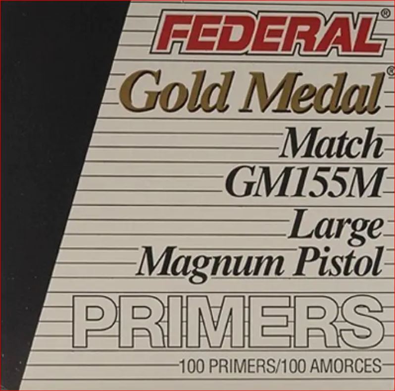 Federal Gm155M Premium Gold Medal Large Pistol Magnum Primers 1 Tray Of 100