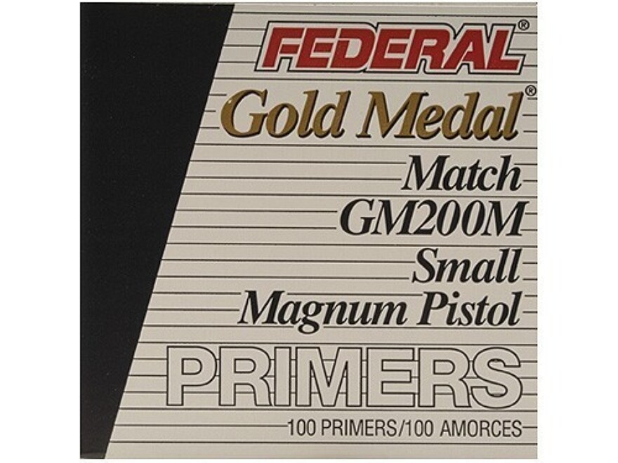 Federal Gm200M Premium Gold Medal Small Pistol Magnum Primers 1 Tray Of 100