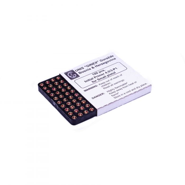 Unis 4.5/3-P1 Ginex Small Pistol Primers Tray Of 100 Similar To CCI 500