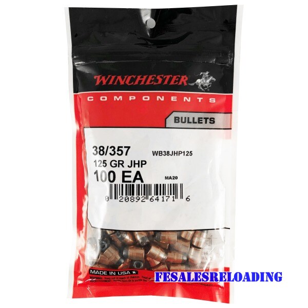 Winchester Bullet 38C (.357) 125Gr JHP 100/Bag