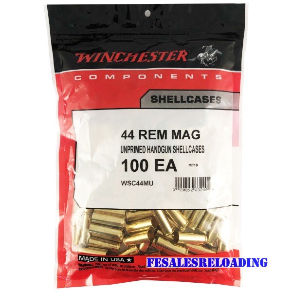 Winchester Brass 44 Mag Unprimed Bag Of 100